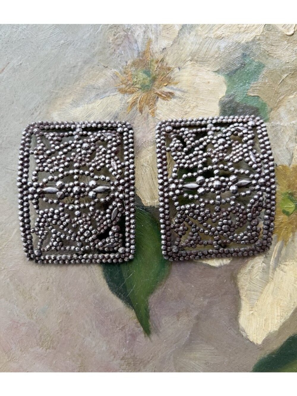 Antique French Cut Steel Shoe Buckles - Picture 3 of 8